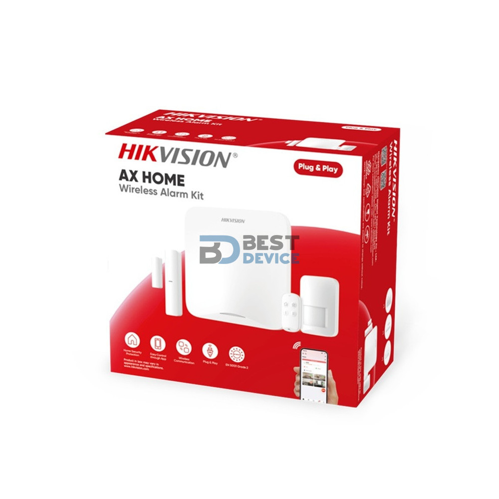 KIT DE ALARMA WIRELESS HIKVISION AX HOME DS-PA201PS-KIT-16WB