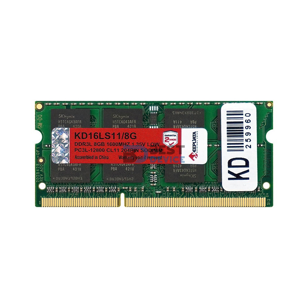 MEMORIA RAM PARA NOTEBOOK DDR3L KEEPDATA 8GB 1600MHZ