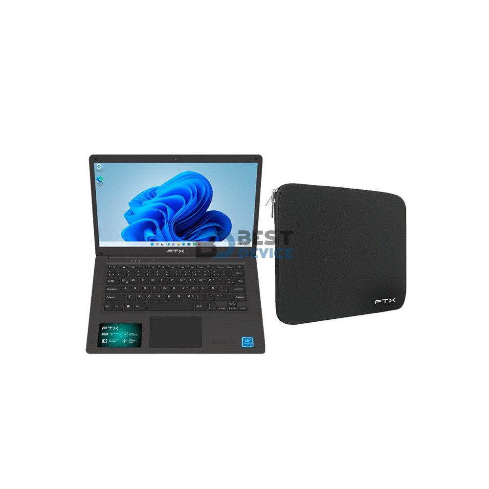 NOTEBOOK FTX N14-C2564ES CEL /4/256/W11H/14" HD/RJ45/NEGRO+FUNDA