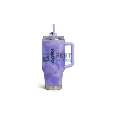 VASO TÉRMICO IGLOO 950ML SSTL FLIP 'N' SIP TRAVEL MUG ICE DYE LILA 71310 CON PAJITA