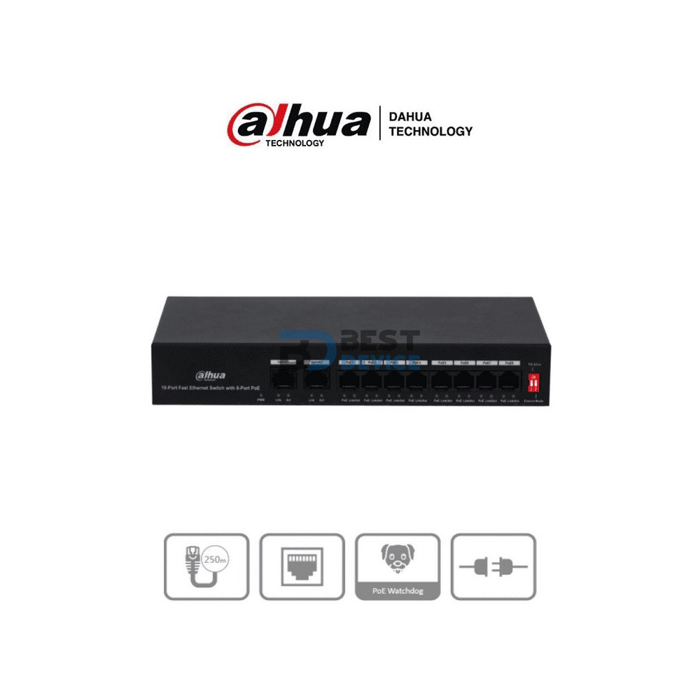 SWITCH DAHUA PFS3010 8 PTOS PoE