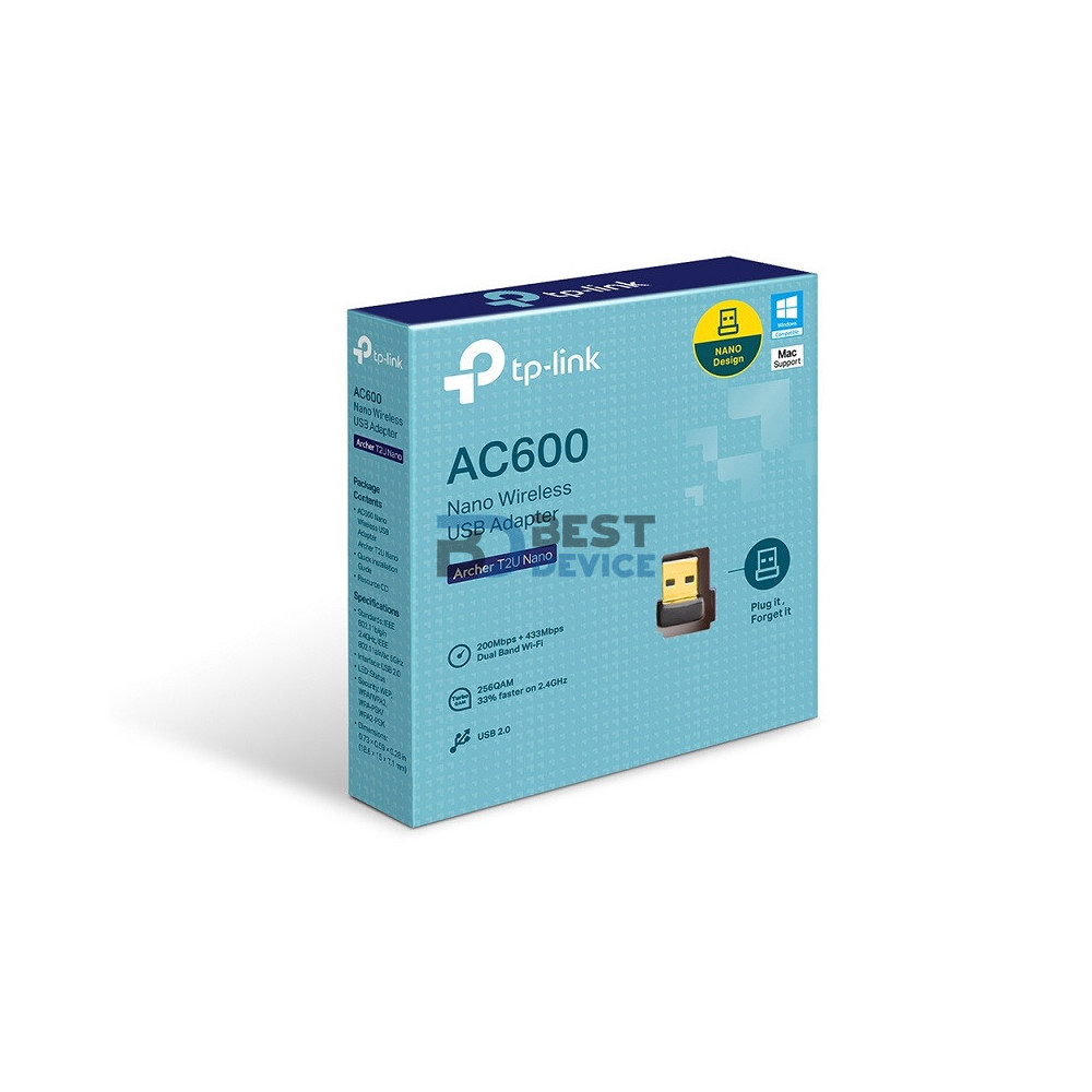ADAPTADOR TP-LINK W NE USB T2U AC600 NANO DUAL BAND