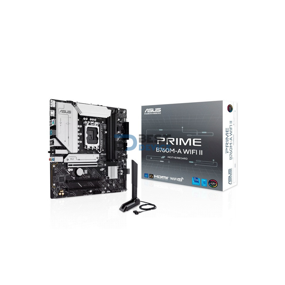 PLACA MADRE ASUS B760M-A WIFI II PRIME DDR5 LGA 1700/S/R/HDMI/DP/2M2/USB3.2/MATX