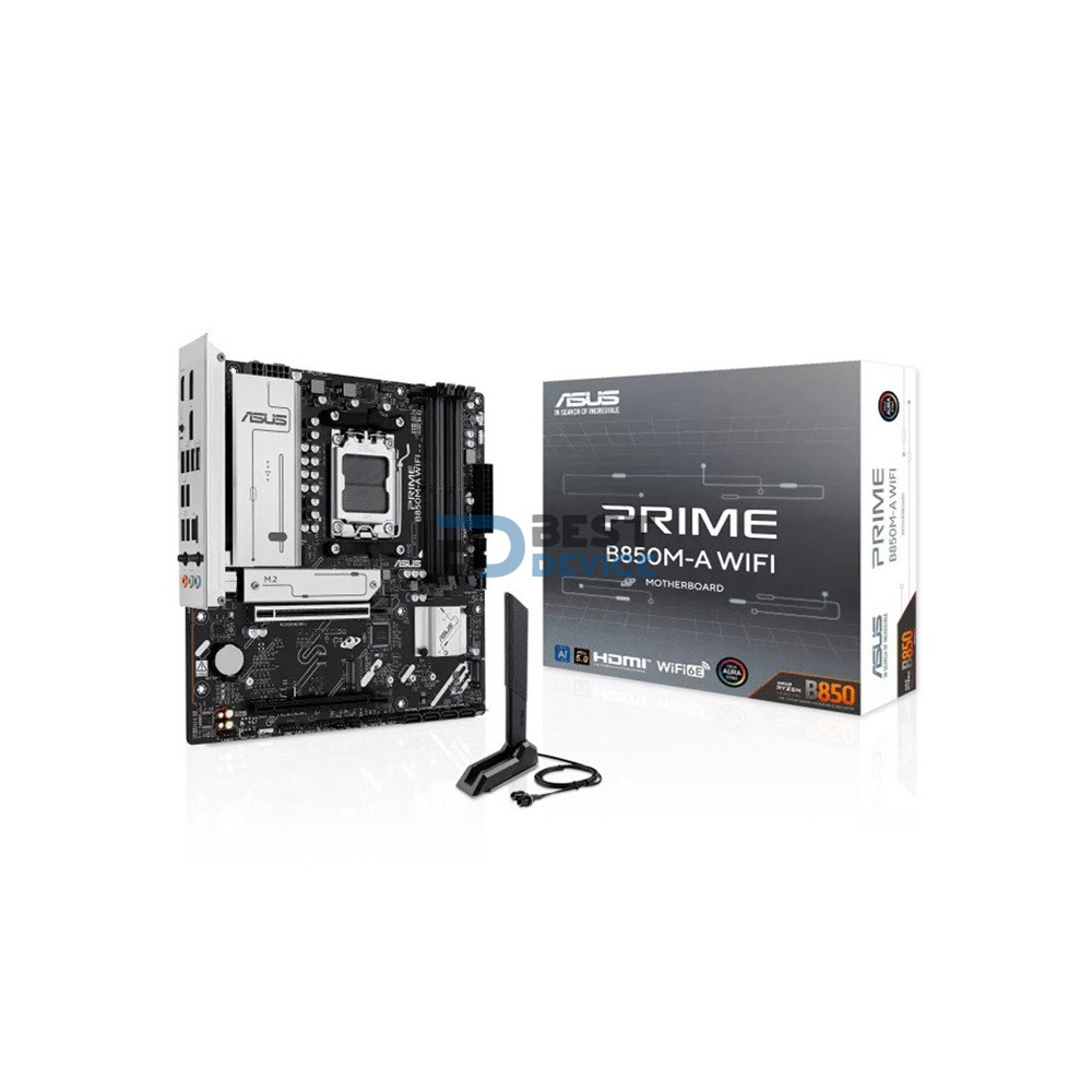 PLACA MADRE ASUS B850M-A WIFI PRIME DDR5 AM5/S/R/HDMI/DP/3M2/USB3.2/MATX