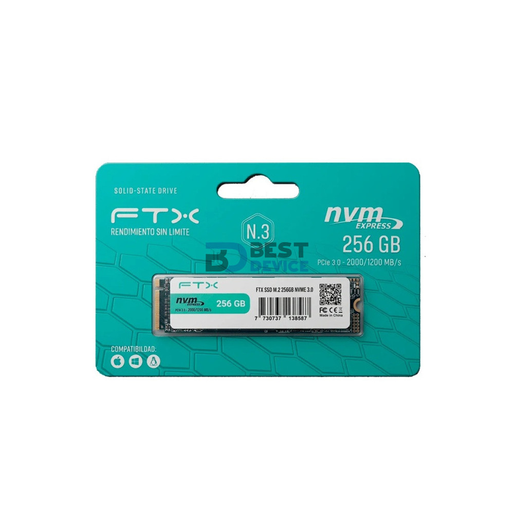 SSD FTX N3 256GB M.2 NVME 2000/1200 PCIE 3.0 138587