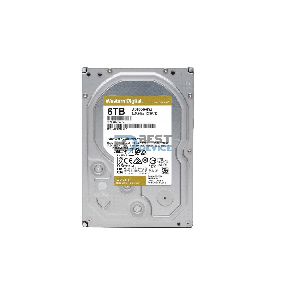 DISCO DURO WESTERN DIGITAL 6 TB GOLD ENTERPRISE 7200 256MB WD6004FRYZ 
