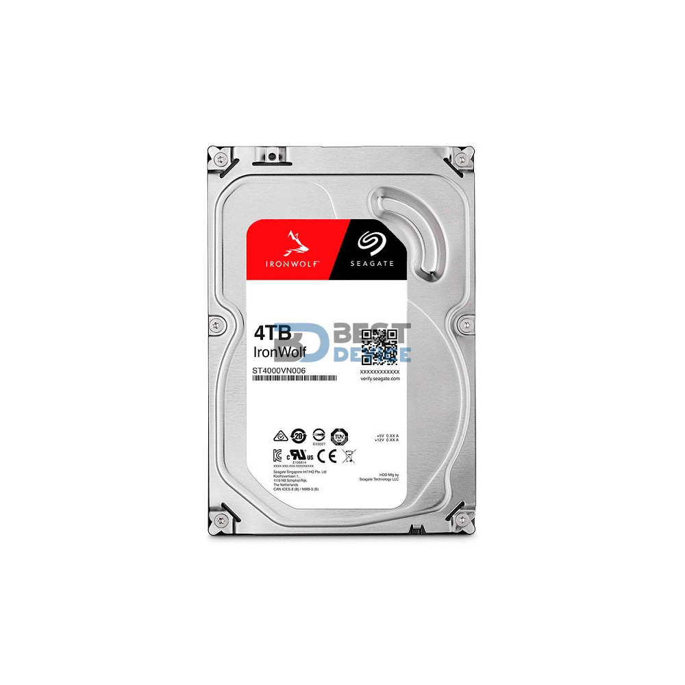 DISCO DURO SEAGATE SATA3 4TB IRONWOLF NAS 5400 256MB ST4000VN006