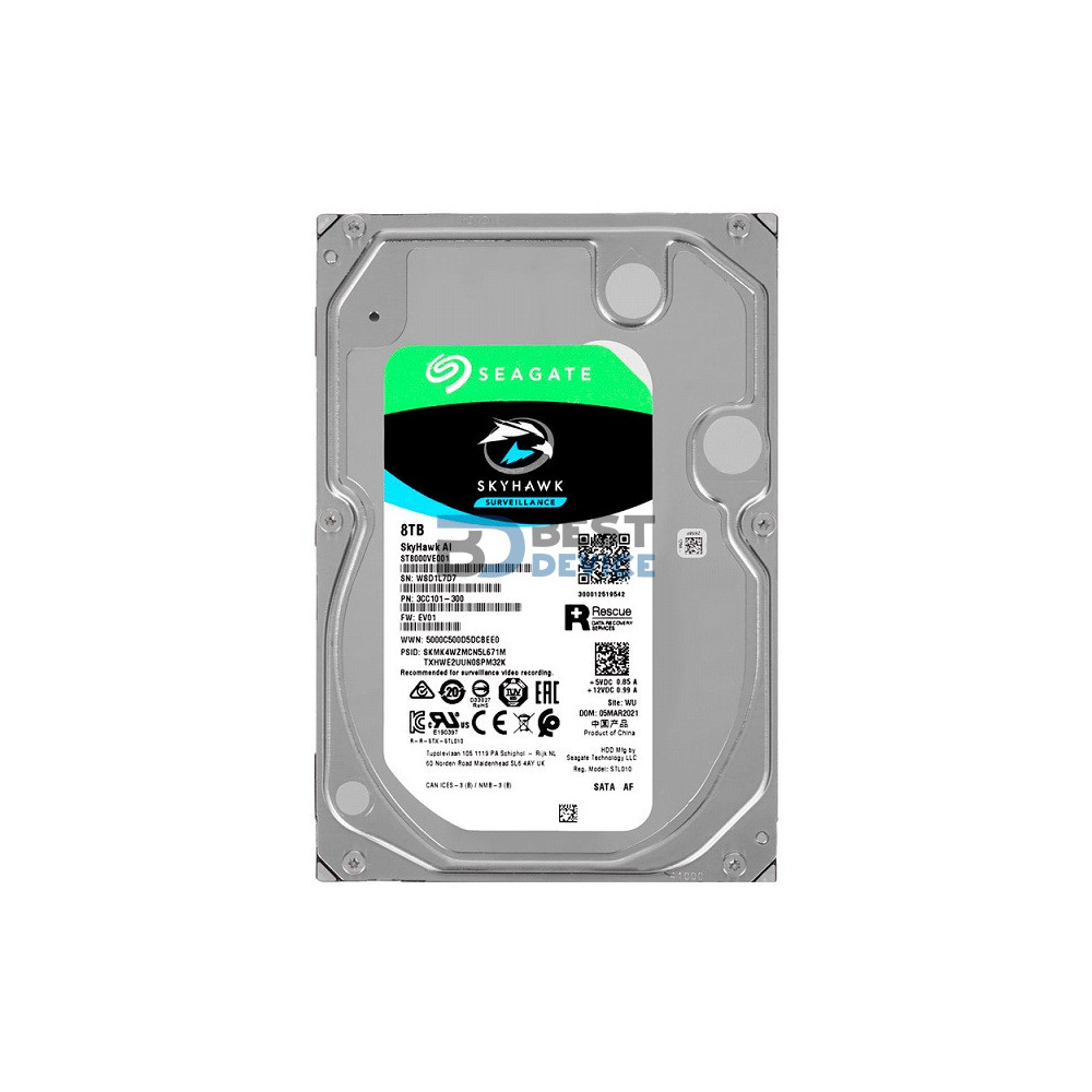 DISCO DURO SEAGATE SATA3 8TB SKYHAWK AI 7200 256MB ST8000VE001