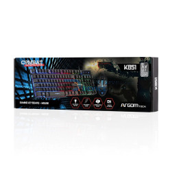 KIT GAMER ARGOMTECH ARG-KB-2051BK TECLADO INGLES + MOUSE