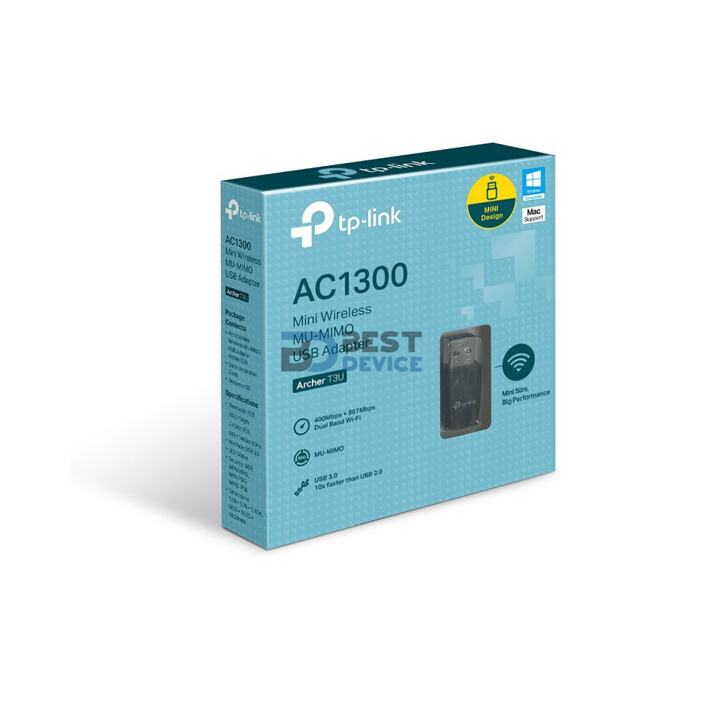 ADAPTADOR TP-LINK W ARCHER T3U AC1300 DUAL BAND