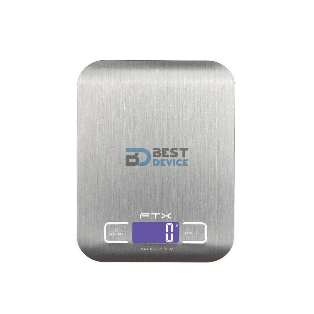 BALANZA DIGITAL DE COCINA FTX KS-101 PLANA/10KG/GRIS