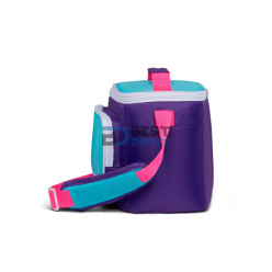 BOLSA TÉRMICA IGLOO 9 LATAS RETRO SQUARE LUNCH PURPURA CON CELESTE 66060