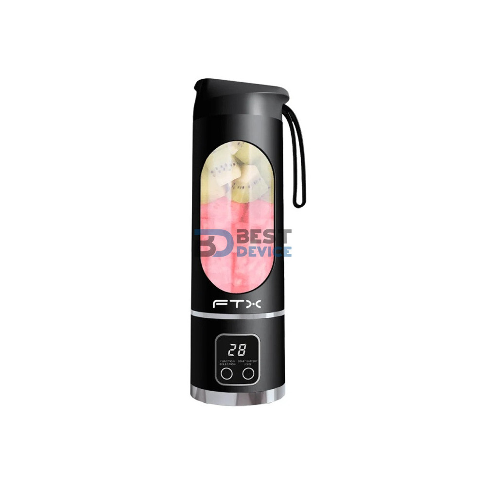 LICUADORA PORTATIL FTX PB-BK 3 FUNCIONES RECARGABLE 25W/NEGRO
