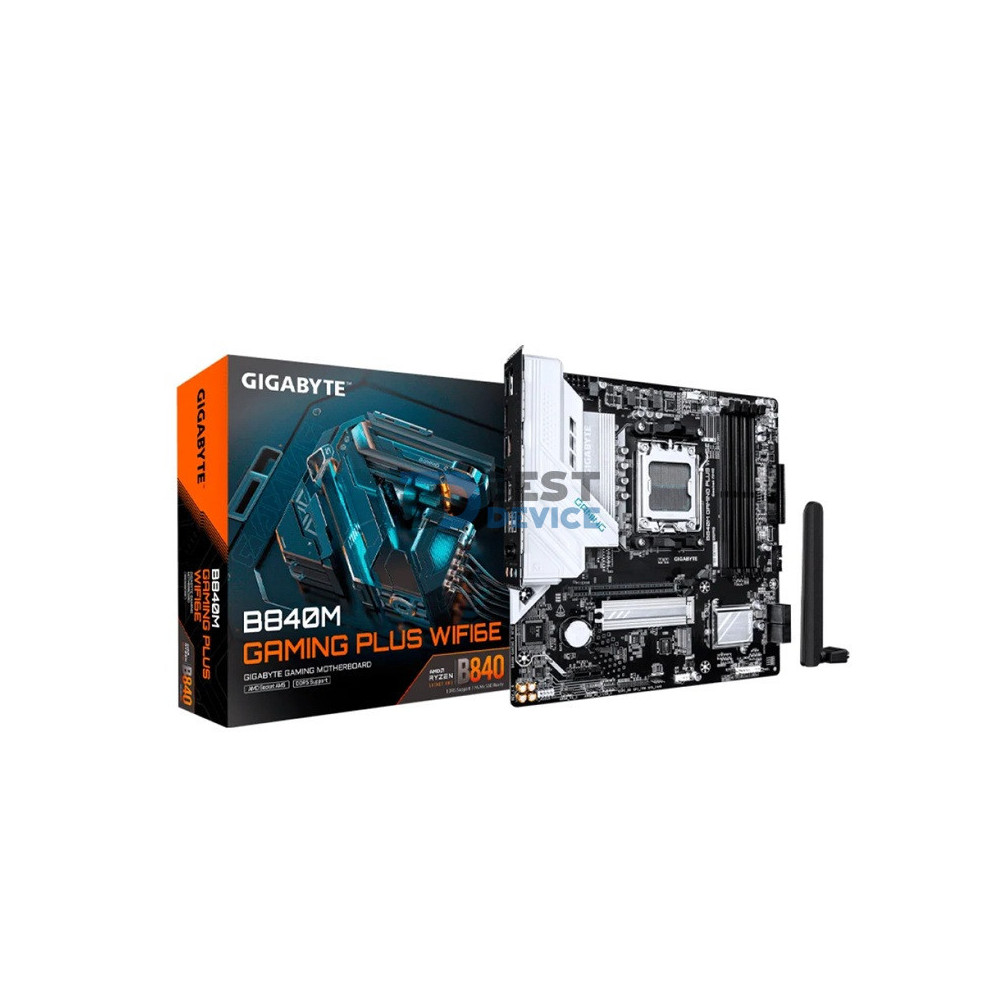 PLACA MADRE GIGABYTE AM5 B840M GAMING PLUS WIFI6E DDR5 S/R/HDMI/DP/2M2/USB/MATX
