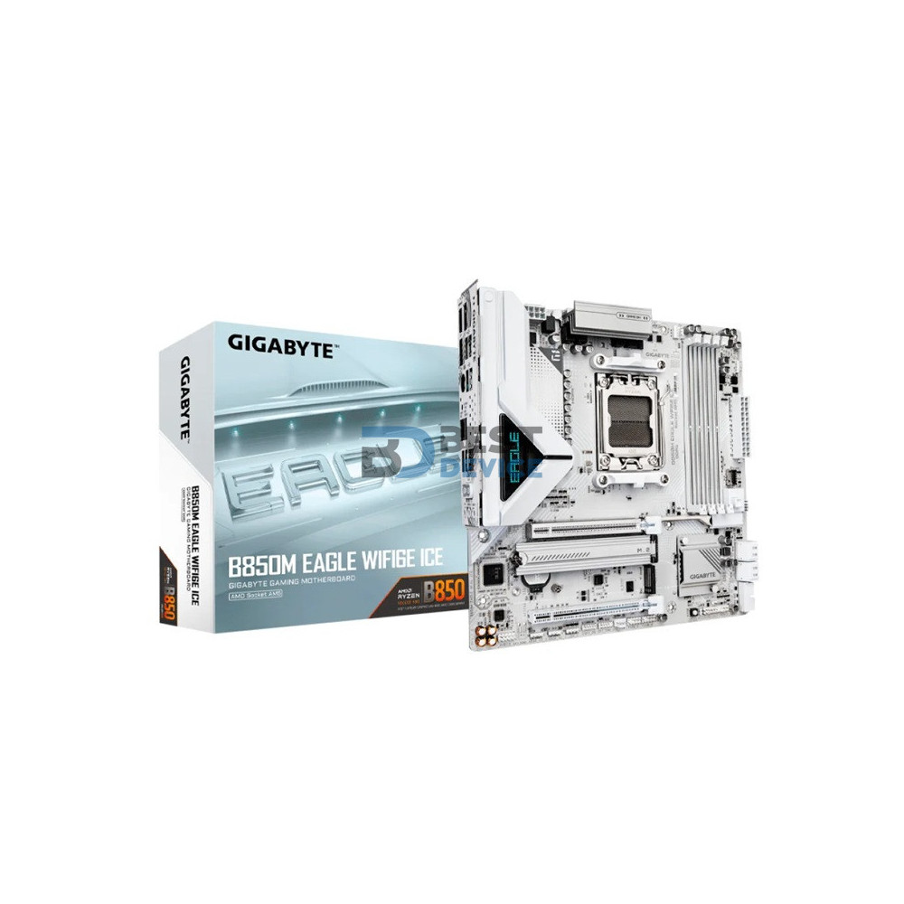PLACA MADRE GIGABYTE AM5 B850M EAGLE WIFI6E ICE DDR5 S/R/HDMI/DP/2M2/USB/MATX