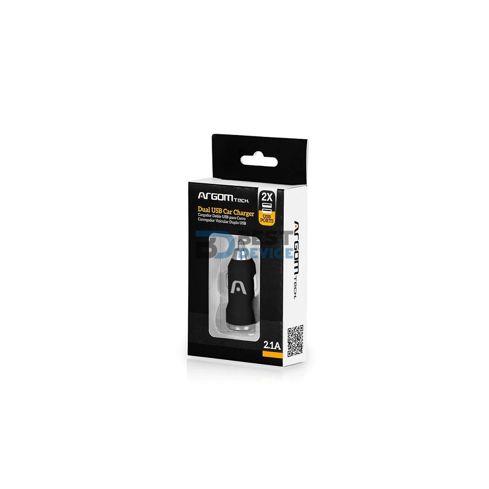 CARGADOR PARA AUTO ARGOMTECH ARG-AC-0102BK USB