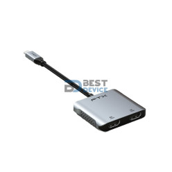 ADAPTADOR FTX FTX-CM2H8K-AG USB-C/4 EN 1 2HDMI/USB-A/USB-C 8K/GRIS