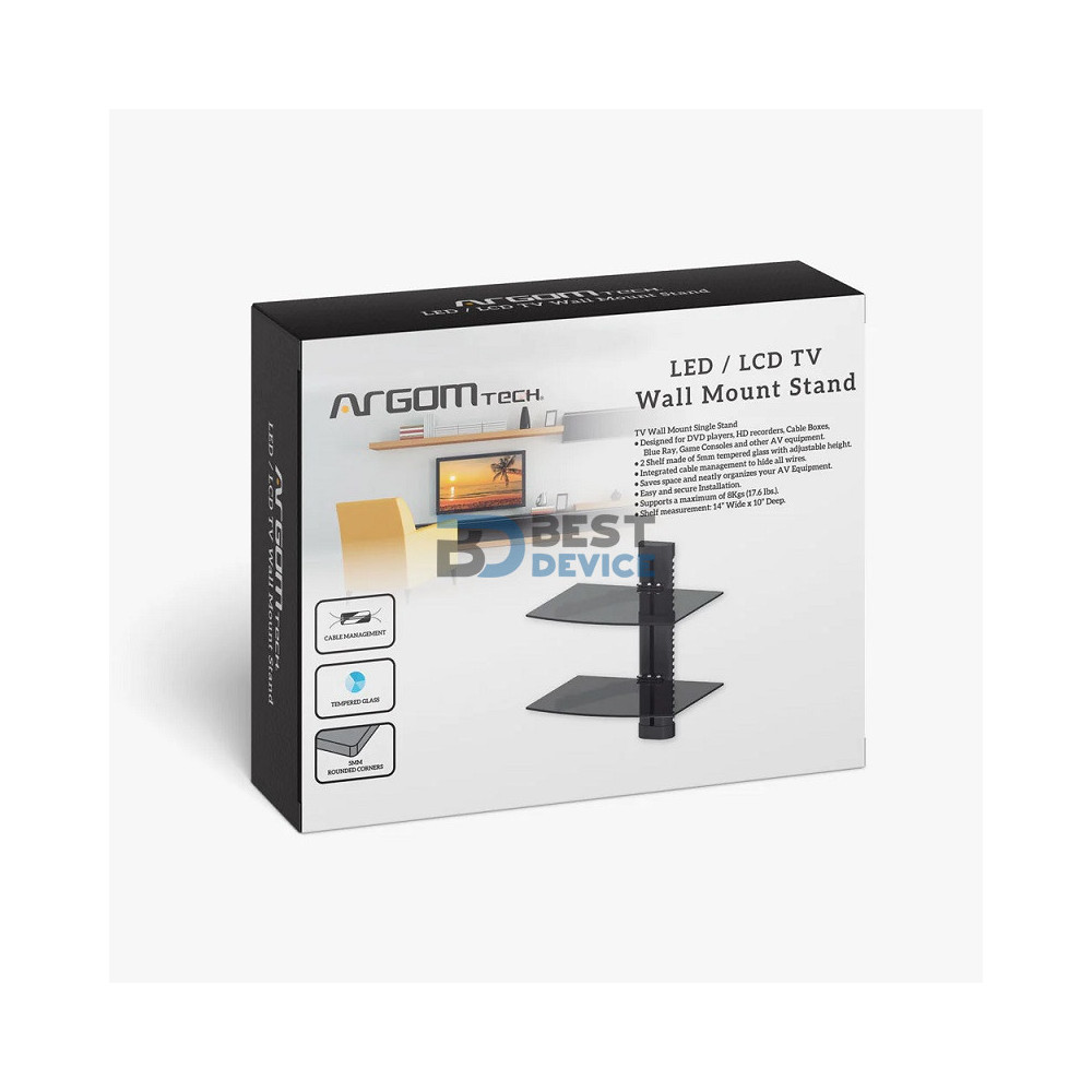 BASE DE PARED ARGOMTECH ARG-BR-8222 ESTANTES DOBLE