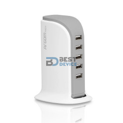 CARGADOR ARGOMTECH ARG-AC-0119WT 5 PUERTOS USB 6A 110/220V