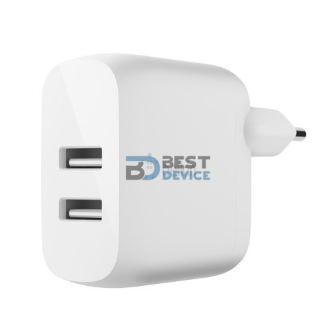 CARGADOR BELKIN DUAL USB+CABLE 1M WCD001DQ1MWH