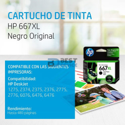 TINTA HP 3YM81AL 667XL NEGRO (2375/2775)