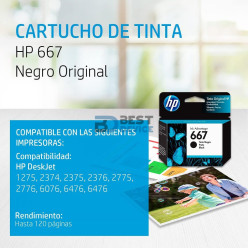 TINTA HP 3YM79AL 667 NEGRO (2375/2775)