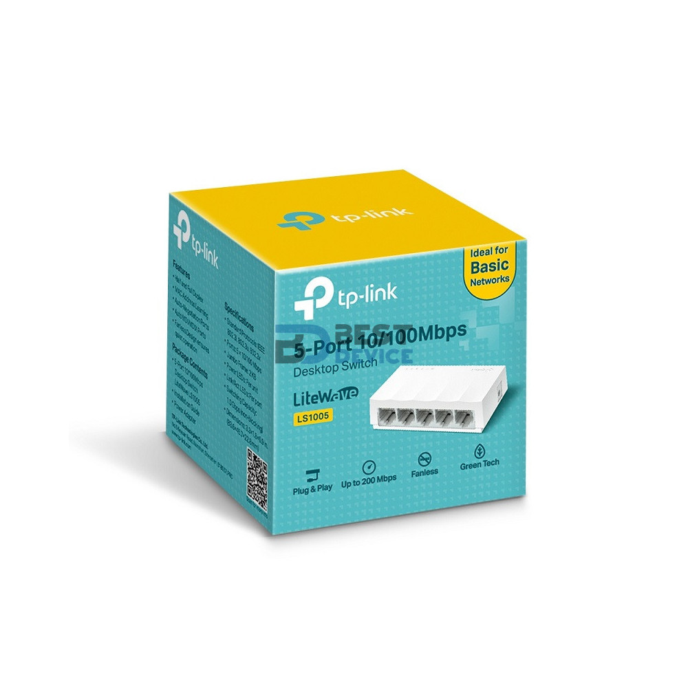 HUB SWITCH TP-LINK 5P LS1005 10/100MBPS HUB SWITCH TP-LINK 5P LS1005 10/100MBPS