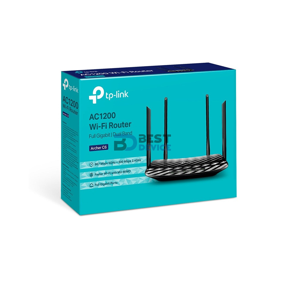 ROUTER TP-LINK W ARCHER C6 AC1200 DUAL BAND ROUTER TP-LINK W ARCHER C6 AC1200 DUAL BAND