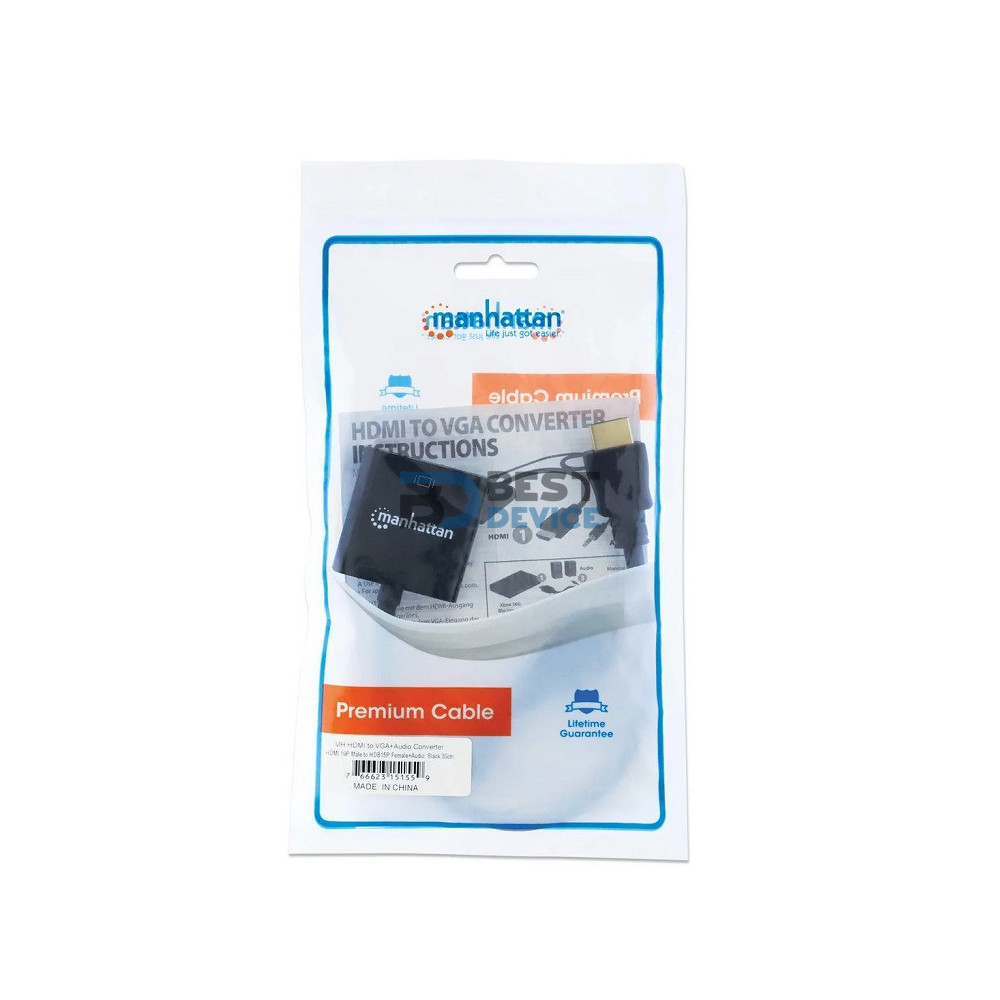 ADAPTADOR MANHATTAN HDMI-VGA/AUDIO 151559 BOLSA NEGRO ADAPTADOR MANHATTAN HDMI-VGA/AUDIO 151559 BOLSA NEGRO