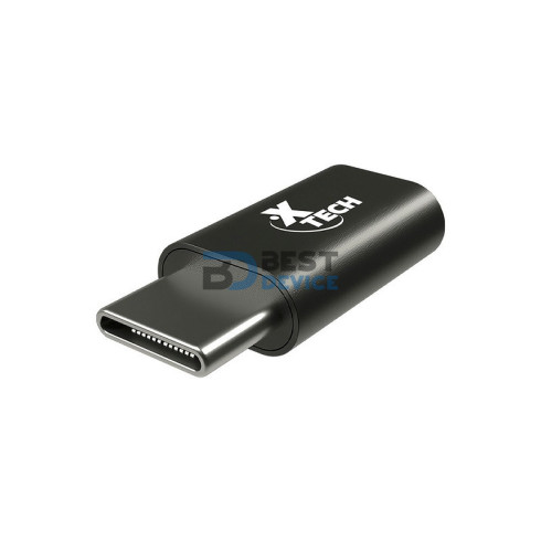 ADAPTADOR XTECH USB C(M)- MICRO USB 2.0(H) XTC-526 480MBPS NEGRO