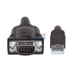 CABLE CONVER USB/SERIAL 45CM MANHATTAN GRIS 205153 BOLSA