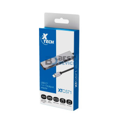 HUB XTECH XTC-571 USB-C/7 EN 1 4K/5GBPS/SD/USB-C GRIS
