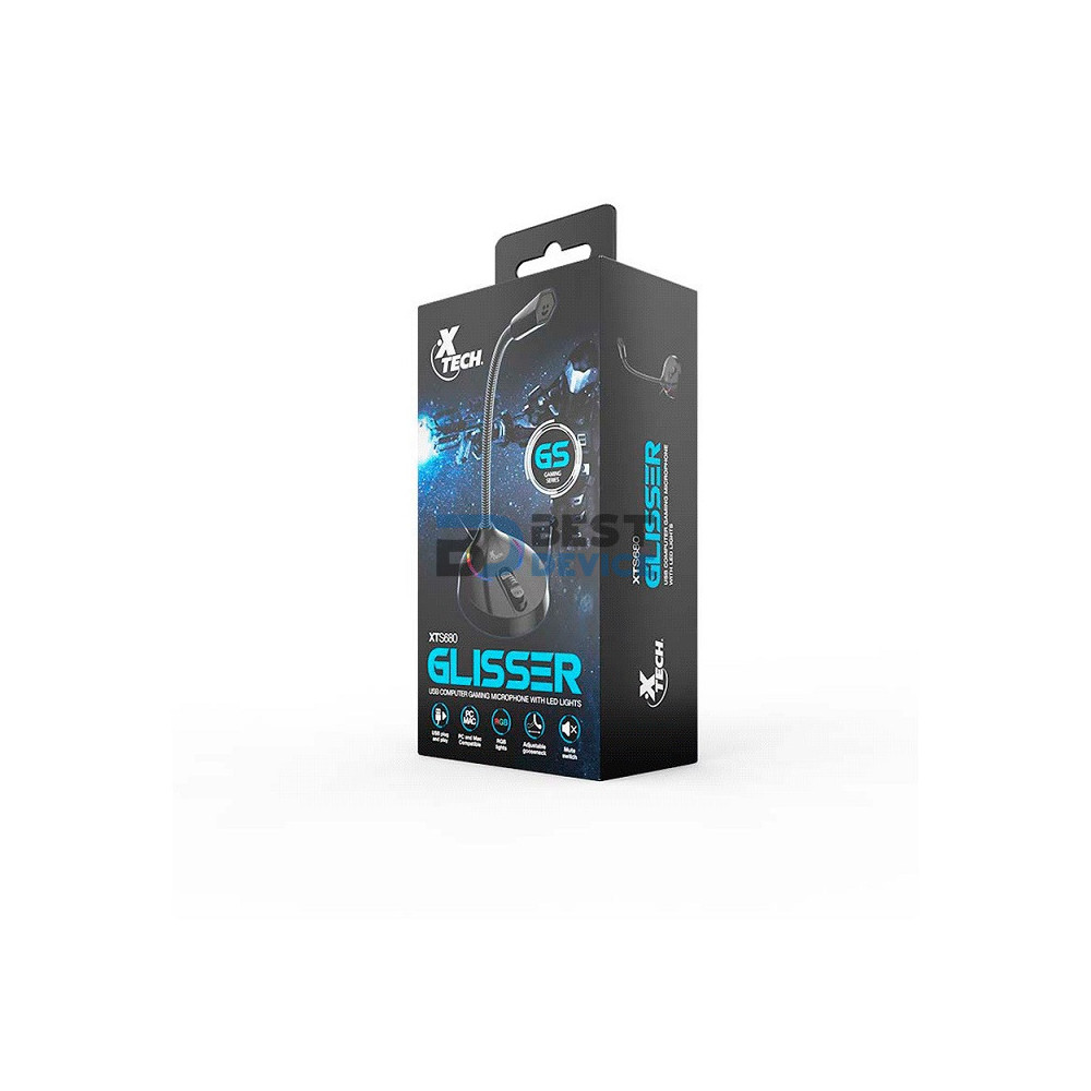MICROFONO XTECH XTS-680 GLISSER RGB 2M GAM/30KHZ MICROFONO XTECH XTS-680 GLISSER RGB 2M GAM/30KHZ
