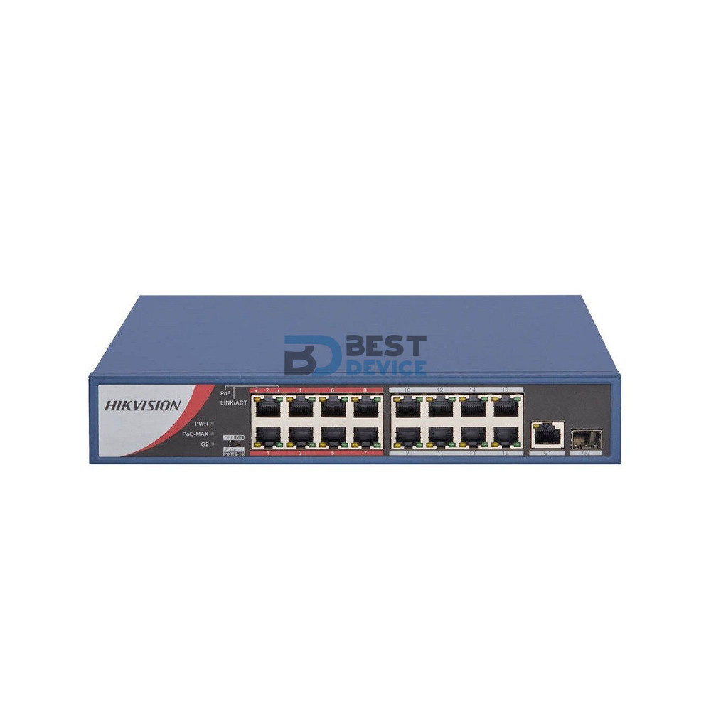 SWITCH HIKVISION DS-3E0318P-E/M(B) 16 PUERTOS SWITCH HIKVISION DS-3E0318P-E/M(B) 16 PUERTOS