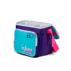 BOLSA TÉRMICA IGLOO 9 LATAS RETRO SQUARE LUNCH PURPURA CON CELESTE 66060