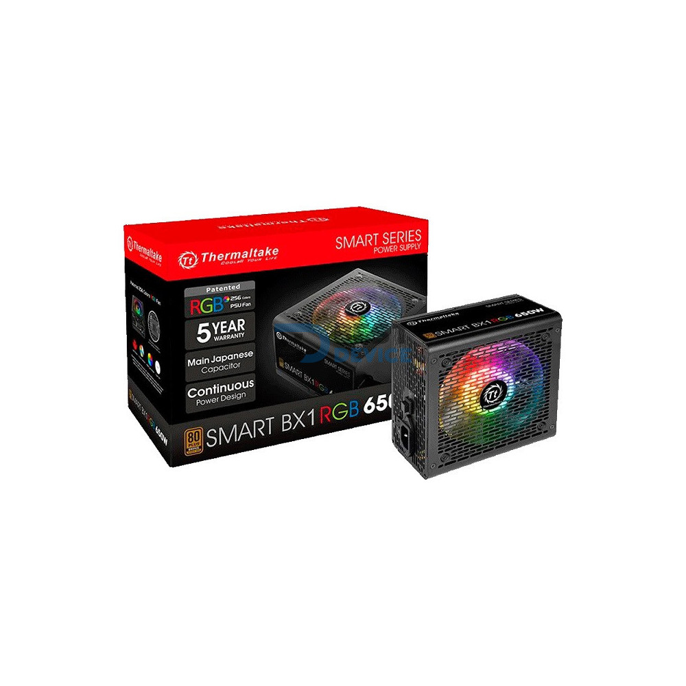 FUENTE THERMALTAKE 650W 80PLUS BRONZE SMART/RGB BX1 PS-SPR-0650NHFABU-1 FUENTE THERMALTAKE 650W 80PLUS BRONZE SMART/RGB BX1 PS-SPR-0650NHFABU-1