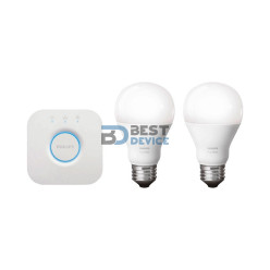 IOT PHILIPS KIT 2 FOCO BLANCO + BRIGDE HUE 220V 9W A60 E27 (449554)