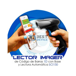 LECTOR DE CODIGO 3NSTAR SCI150 CON BASE 1D/USB