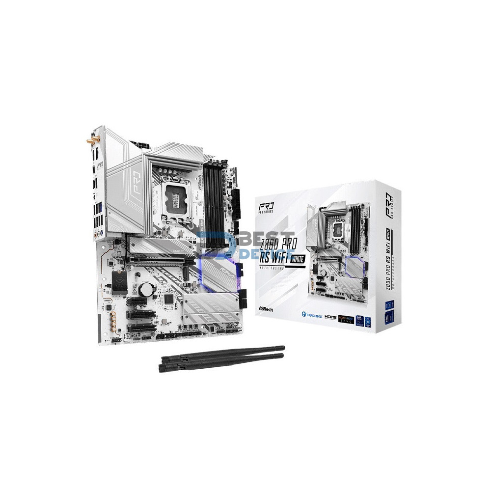 PLACA MADRE ASROCK 1851 Z890 PRO RS WIFI WHITE DDR5 S/R/HDMI/DP/4M2/THUNDER/ATX PLACA MADRE ASROCK 1851 Z890 PRO RS WIFI WHITE DDR5 S/R/HDMI/DP/4M2/THUNDER/ATX