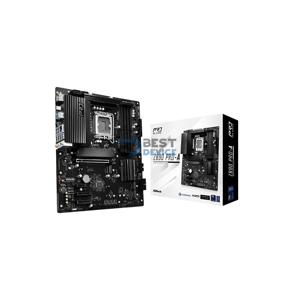 PLACA MADRE ASROCK 1851 Z890 PRO-A DDR5 S/R/HDMI/DP/4M2/THUNDERBOLT/USB3.2/ATX PLACA MADRE ASROCK 1851 Z890 PRO-A DDR5 S/R/HDMI/DP/4M2/THUNDERBOLT/USB3.2/ATX