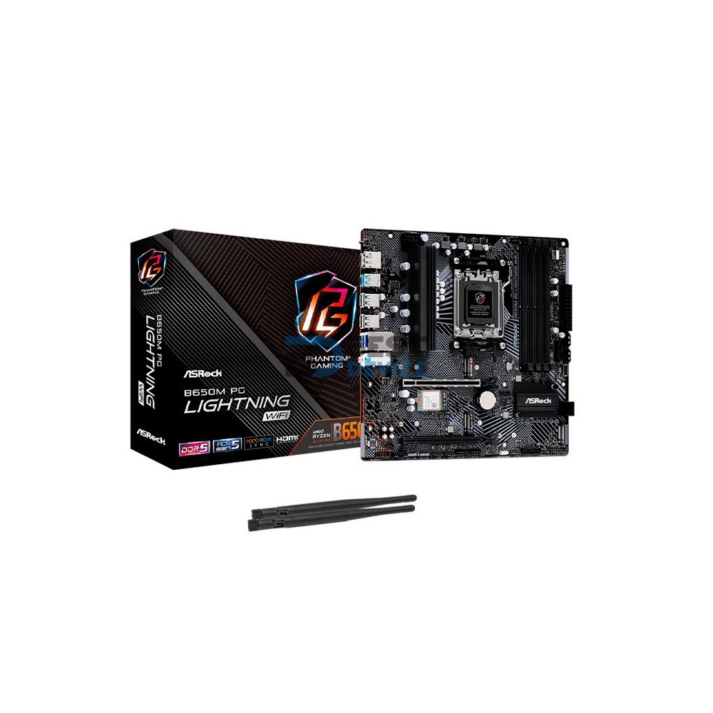 PLACA MADRE ASROCK AM5 B650M PG LIGHTNING WIFI DDR5 S/R/HDMI/DP/3M2/USB3.2/MATX PLACA MADRE ASROCK AM5 B650M PG LIGHTNING WIFI DDR5 S/R/HDMI/DP/3M2/USB3.2/MATX