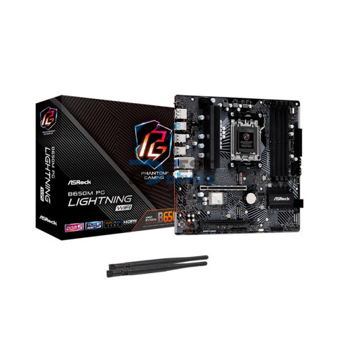 PLACA MADRE ASROCK AM5 B650M PG LIGHTNING WIFI DDR5 S/R/HDMI/DP/3M2/USB3.2/MATX