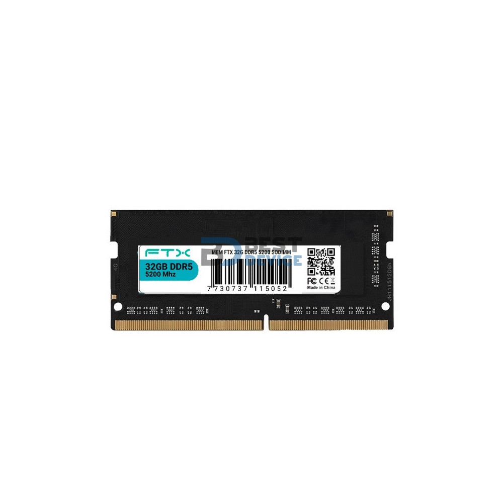 MEMORIA RAM PARA NOTEBOOK DDR5 FTX 32G 5200 115052 MEMORIA RAM PARA NOTEBOOK DDR5 FTX 32G 5200 115052