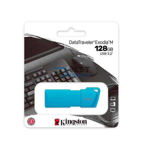 PENDRIVE KINGSTON 128GB KC-U2L128-7LB USB-A DATATRAVELER EXODIA M AZUL