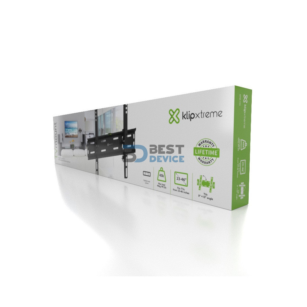 SOPORTE KLIP XTREME PARA TV 23" A 46" KPM-725 45KG/INCLI 10/NEG