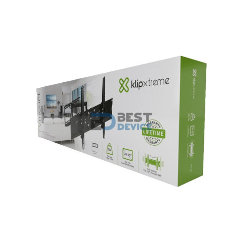 SOPORTE KLIP XTREME PARA TV 26" A 55" KPM-885 50KG/INCLI/GIR 180/NEG