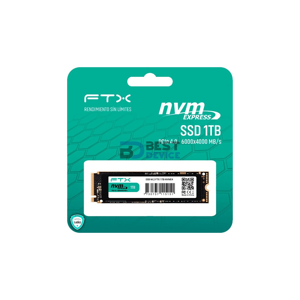 SSD M.2 NVME 1TB FTX 6000/4000 115151 PCIE 4.0 SSD M.2 NVME 1TB FTX 6000/4000 115151 PCIE 4.0