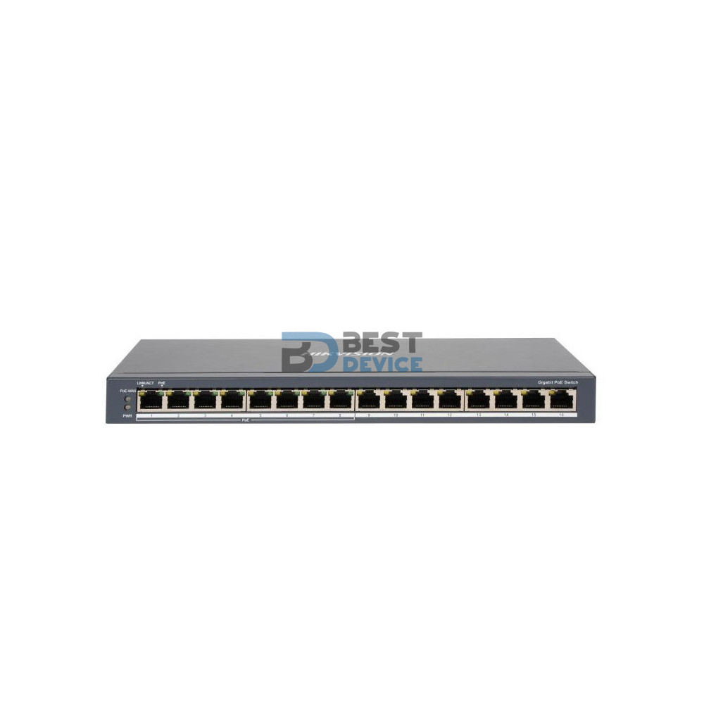 SWITCH HIKVISION DS-3E0516P-O 16P 8POE GBPS/8LAN GBPS METAL PARED/ESCRITORIO SWITCH HIKVISION DS-3E0516P-O 16P 8POE GBPS/8LAN GBPS METAL PARED/ESCRITORIO