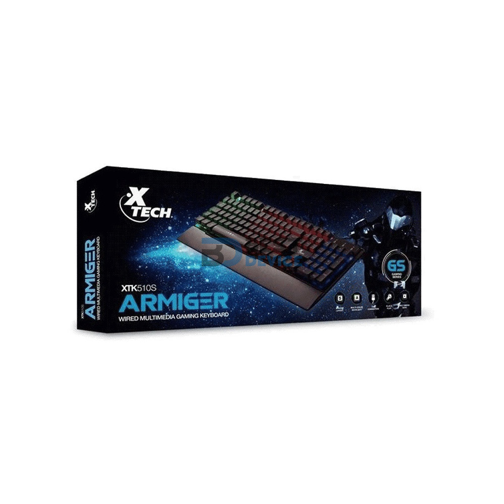 TECLADO GAMER XTECH USB XTK-510S ARMIGER MULTICOLOR MULTIMEDIA/ESP/NEG