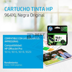 TINTA HP 964XL NEGRO 3JA57AL 51.5ML